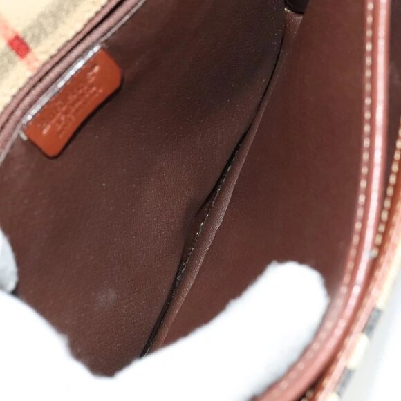 Burberrys Nova Check Shoulder Bag PVC Beige Brown gold Auth 110829 - Picture 10 of 16